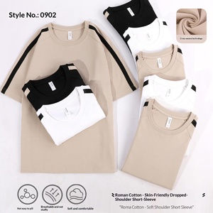 T-shirt Raglan in Cotone Romano Nuovo <span class=keywords><strong>Stile</strong></span> Estivo da Uomo, Maglia in Sorona, Moda Giovanile, Fresca e Confortevole, Manica Corta, Tinta Unita - Product Image 3