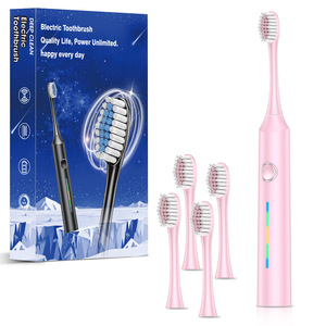 Brosse à dents électrique rechargeable 10000~19999 tr/min avec poils doux, 4 têtes de brosse de rechange - Product Image 3