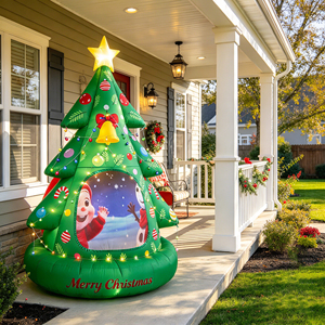 Sapin de Noël gonflable lumineux avec projecteur, imperméable, pour la décoration de pelouse et de jardin - Product Image 4