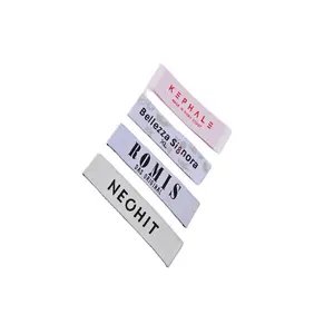 Customised Shape Logo Brand Name Woven Label For Clothing