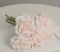 5 Zweige Seidenrosen-Blumenstrauß für Heimdekoration, Hochzeit, Erntedankfest, Abschlussfeier, Außendekoration, Fotografie-Requisiten