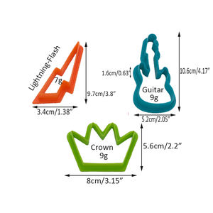 Couronne de vacances en plastique foudre Flash guitare Fondant Biscuit <span class=keywords><strong>emporte</strong></span>-pièce moule, outil de biscuit pour la décoration de biscuit - Product Image 2
