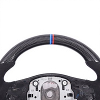 Volant de direction à bande supérieure en fibre de carbone, pour BMW E90, E92, E60, E63, E46