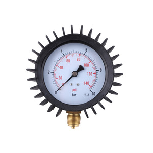 Manomètres radiaux de 100 mm fournis par le fabricant, connecteurs en laiton et cuivre, boîtiers en fer noir, protections pour gaz - Product Image 4