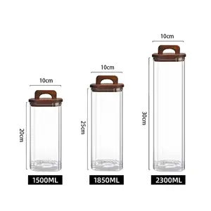 Bocal en verre soufflé avec logo personnalisé avec couvercle scellé au prix d'usine bocal de stockage de grains de café en verre borosilicaté transparent à haute teneur en borosilicate vente en gros