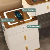 Nouveau design de rangement de haute qualité coiffeuse velours rose meubles de chambre table de toilette avec miroir de maquillage