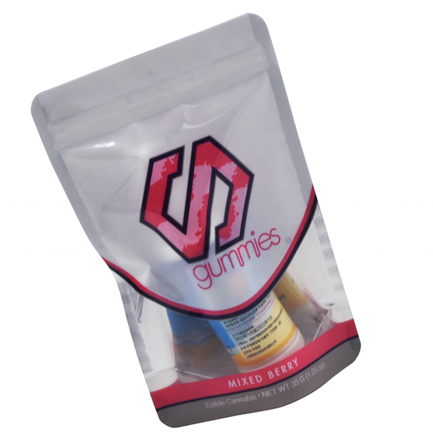 Rose Avortons Comestible D'eau Potable de Preuve D'odeur Bonbons Mylar Sac D'emballage Avec Fenêtre