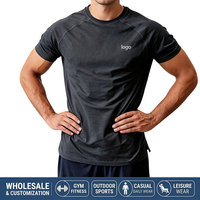 T-shirt d'entraînement personnalisé pour homme, vêtements de sport, t-shirts de course à manches courtes, col rond, t-shirts unis