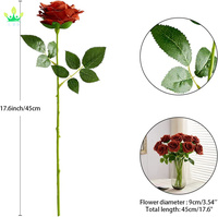 Künstliche Rose Blumenstrauß Faux Rose Stiele für Hochzeits arrangement Braut strauß Herzstück Faux Silk Rose Burnt Orange