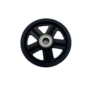 Ruedas de nailon de 4 pulgadas de plástico negro con orificio de 20 mm para equipos de fitness y rieles de puertas de granero - Product Image 4