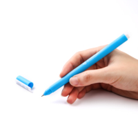 Stylo gel promotionnel de couleur unie, grande capacité, en plastique, encre multicolore, séchage rapide, 0,5 mm, pour le bureau et l'école