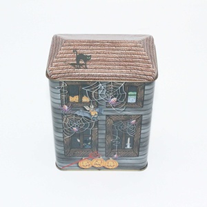 Wholesale Christmas House Shaped Gift Packing Tin Chocolate Candy House Tin Box