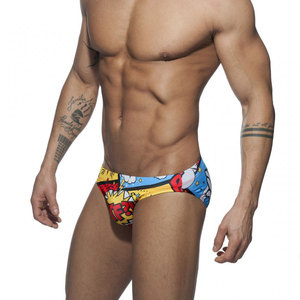 CELINNEY Calzoncillos de baño sexys para hombre con estampado de patchwork, licra/poliéster, secado rápido, ropa de playa transpirable - Product Image 3