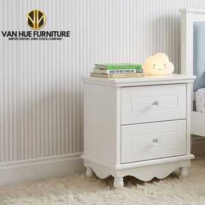 Minimalist White Kids Nightstand Wooden <b>Bedside</b> Table for Children Dormitory and Nursery Room Furniture - Product Image 1