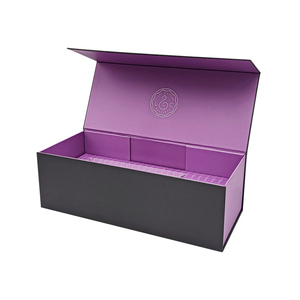 Custom Luxury Matt Purple <b>Magnetic</b> Foldable Gift <b>Box</b> with Corrugated Paper Insert Embossing Sponge Lining Recycled Materials - Product Image 1