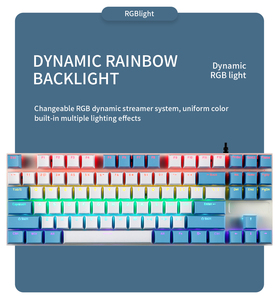 KY400 87-Key RGB LED Backlit Mechanical Gaming <b>Keyboard</b> Wired <b>USB</b> Blue Switches for PCs Made Plastic RGB LED Mechanical Gaming K - Product Image 2