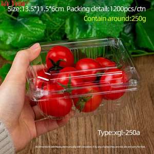Großhandel Hochwertige Supermarkt-Kunststoff-Klappbox für Obst Frisches Gemüse Transparente Verpackung Obstbehälter - Product Image 5