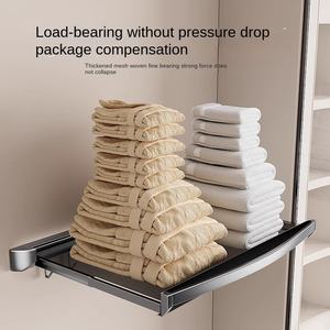 Moderno Estante de Almacenamiento de Baño Telescópico Plegable Invisible y Ecológico, Montado en la Pared, con Orificios para Colgar Toallas y Ropa - Product Image 5