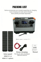 Station de charge portable 2400W 230V pour la maison, générateur solaire extérieur pour la sauvegarde d'urgence à domicile