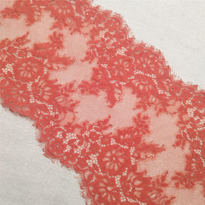 Bordure en dentelle de style français rouge, bordure en dentelle tricotée, mélange de nylon écologique pour accessoires vestimentaires, 3 yards - Product Image 4