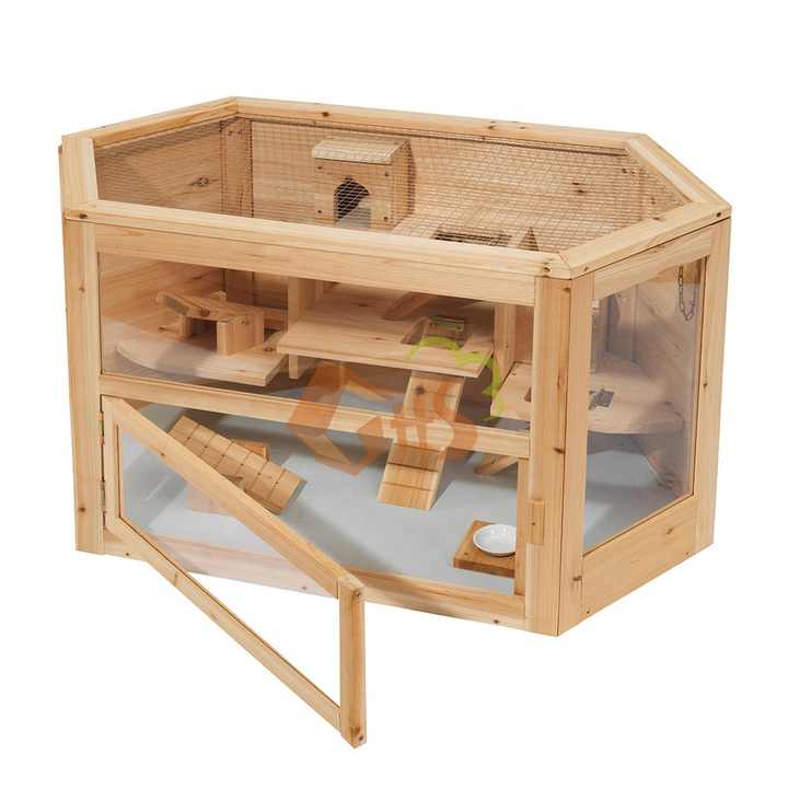 Image showcasing Wooden Wire Mesh Guinea Pig Small Animal Cage| Alibaba.com
