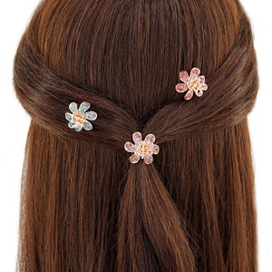 All'ingrosso piccolo fiore in metallo fermagli per capelli con strass per bambini accessori per capelli - Product Image 4