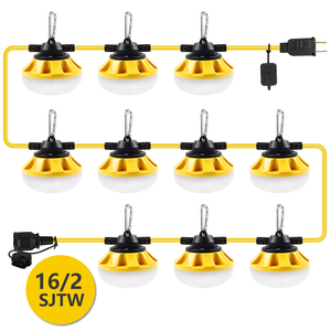 Guirlande lumineuse de travail à LED 10 têtes Linkable High Luminance pour la construction temporaire Atelier Route Résidentiel Jardin Hôtel IP65 - Product Image 3