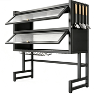 Égouttoir à vaisselle pour évier de cuisine avec porte de placard, organisateur de rangement grande capacité pour assiettes, bols, couteaux et planches à découper