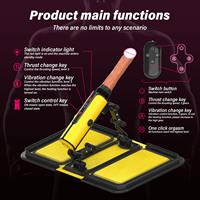 Máquina Sexual Portátil KRSJJ con Control Remoto Amarillo, 3 Vibraciones, 3 Modos de Empuje, Calor Automático, Dildo, Pistola de Amor para Mujeres
