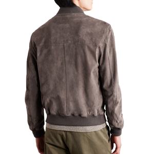 Veste bomber en daim de haute qualité pour homme, mode décontractée, sur mesure, vente en gros - Product Image 4