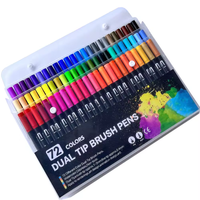 Vente chaude 60 couleurs Marqueur à alcool fin en plastique Peinture Marqueur à double pointe coloré Ensemble de marqueurs d'art Non toxique Stylo à double pinceau Dessin