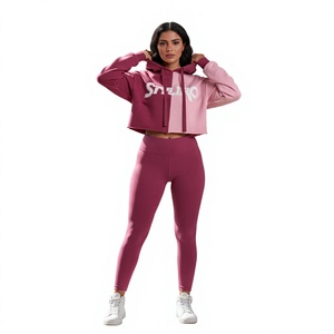 Sudadera Corta con Bloques de Color y Estampado de Letras en la Parte Delantera para Mujer, Ropa Casual de Moda Otoñal - Product Image 1