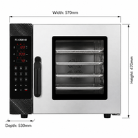 Four à convection à air chaud Commercial Electric à 4 niveaux et 4 plateaux, 40L, en acier inoxydable, pour boulangerie, température réglable, fonction vapeur