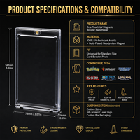 Ultra Clear Pro One Touch, protection UV à 100 %, support magnétique robuste pour pack de boosters de cartes de taille standard