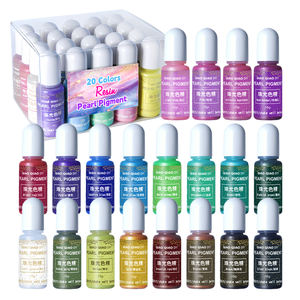 Timesri 20 रंग मोती पिगमेंट मोती शिमर एपॉक्सी राल डाई तरल मिका वर्णक, कीचेन, कला निर्माण के लिए - Product Image 1