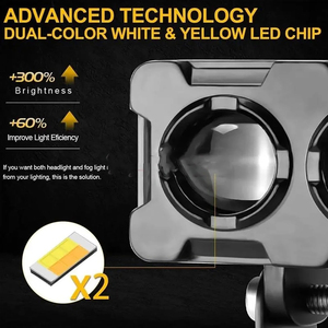 Accessoires de <span class=keywords><strong>moto</strong></span>, projecteurs LED, phare de <span class=keywords><strong>moto</strong></span>, antibrouillard, double couleur, lampes de travail, 12V-80V, mini lentille lumineuse pour <span class=keywords><strong>Sherco</strong></span> surron - Product Image 2
