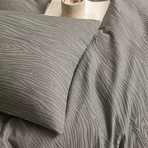Juego de Ropa de Cama Jacquard de Color Sólido Simple, 100% Algodón, Funda de Edredón, Sábana Ajustable, Transpirable, para Uso Doméstico - Product Image 3