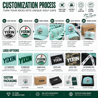 Casquettes de golf personnalisées OEM ODM en gros, casquette à 5 panneaux avec cordon, respirante, perforée au laser, performance optimisée, logo personnalisé