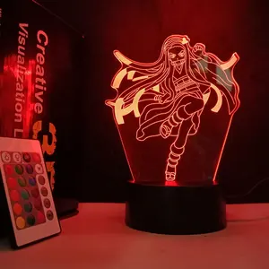 Akıllı ev dekor Anime yeni tasarımlar 3D Illusion lambası 7/16 renk isteğe bağlı Mood gece lambası noel hediyeler çocuklar oyuncak