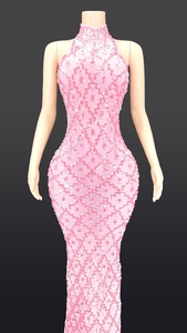 Seksi örgü kristal akşam yemeği elbisesi kokteyl parti Bodycon elbise kadınlar Backless uzun balo kulübü elbise resmi gece elbisesi - Product Image 6
