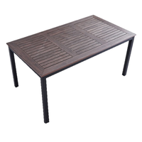 Table à manger d'extérieur moderne de luxe en acier au carbone durable, design rectangulaire minimaliste, non pliable, pour école, gymnase, cour, parc