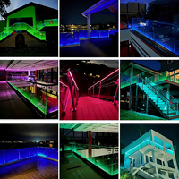 Système de balustrade en verre avec éclairage LED à canal en U en aluminium pour installation DIY, pour balcon extérieur, garde-corps et pince à verre