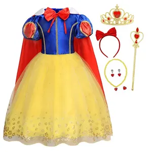 Dressing up Costume Fancy Party Dress abiti Cosplay bambini manica corta Halloween carnevale compleanno ragazze principessa neve 5 pezzi