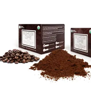 100% Arabica coffee beans coffee powder freeze instant coffee with reishi mushroom ganoderma lucidum