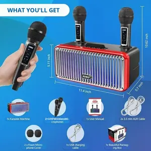 SD319PRO Sans fil <span class=keywords><strong>pour</strong></span> haut-parleur 5.0 LED RVB Téléphone portable <span class=keywords><strong>TV</strong></span> Portable Bureau <span class=keywords><strong>Karaoké</strong></span> Double microphone <span class=keywords><strong>Appareil</strong></span> tout-en-un - Product Image 3