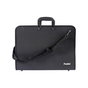 FOSKA elegante diseño negro doble cierre de cremallera de metal Material plástico de calidad Premium gran artista cartera bolsa 28*21 18*14 - Product Image 2