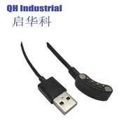 Cable de datos con conector Pogo Pin, resistente a altas temperaturas, conector magnético USB, cable de carga, cargador de pulsera para reloj inteligente