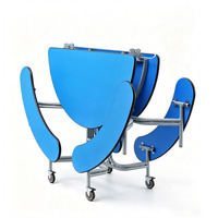 Table Ronde Mobile Pliante Facile à Transporter pour Cafétéria - Diamètre 60 po - Bord Protégé - Design Moderne et Durable