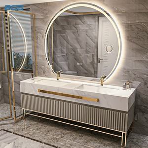Muebles de Baño Modernos y Elegantes, Minimalistas e Inteligentes, con Lavabo Integrado de Piedra, Conjunto Combinado de Lavabo y Mueble Lacado Moderno - Product Image 2