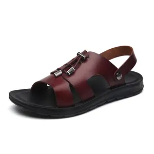 Cheap Leather Wear-resistant Soft Custom Slipper Sandals For Men